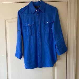 NWOT Ralph Lauren Sport Blue Linen Shirt